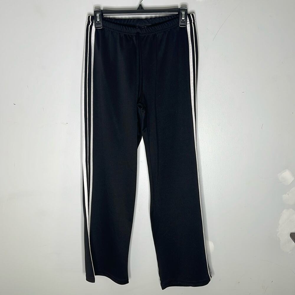 FAME 4 FIFTEEN Black w/ White Stripe Detail Polyester Pull On Pants Size MP
